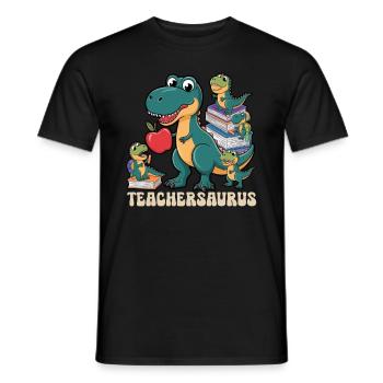 Teachersaurus Rex Dinosaure Professeur Professeur - T-shirt homme - noir - Devant - AI Model Male 178 light (178cm)