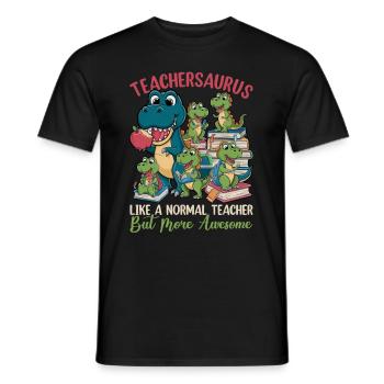 Teachersaurus Rex Dinosaure Professeur Professeur - T-shirt homme - noir - Devant - AI Model Male 178 light (178cm)