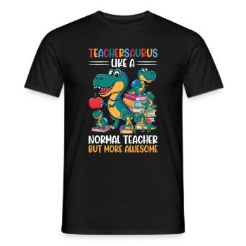 Teachersaurus Rex Dinosaure Professeur Professeur - T-shirt homme - noir - Devant - AI Model Male 178 light (178cm)