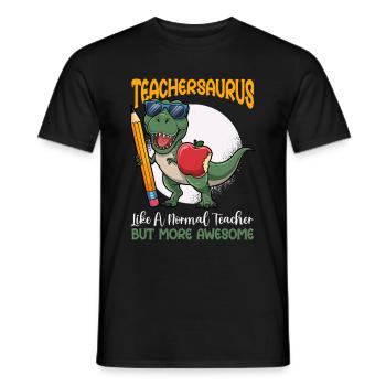 Teachersaurus Rex Dinosaure Professeur Professeur - T-shirt homme - noir - Devant - AI Model Male 178 light (178cm)