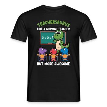 Teachersaurus Rex Dinosaure Professeur Professeur - T-shirt homme - noir - Devant - AI Model Male 178 light (178cm)