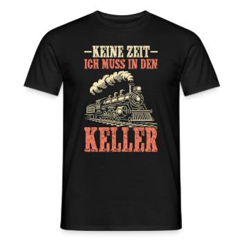 Trains de locomotives à vapeur de chemin de fer miniature - T-shirt homme - noir - Devant - AI Model Male 178 light (178cm)