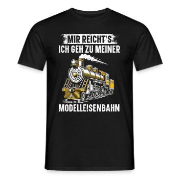 Trains de locomotives à vapeur de chemin de fer miniature - T-shirt homme - noir - Devant - AI Model Male 178 light (178cm)