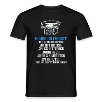 Drone Pilot Quadcopter Flying Quadcopter - Men's T-Shirt - black - Front - AI Model Male 178 light (178cm)