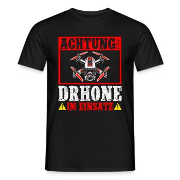 Drone Pilot Quadcopter Flying Quadcopter - Men's T-Shirt - black - Front - AI Model Male 178 light (178cm)