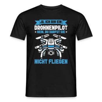 Drone Pilot Quadcopter Flying Quadcopter - Men's T-Shirt - black - Front - AI Model Male 178 light (178cm)