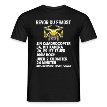 Drone Pilot Quadcopter Flying Quadcopter - Men's T-Shirt - black - Front - AI Model Male 178 light (178cm)