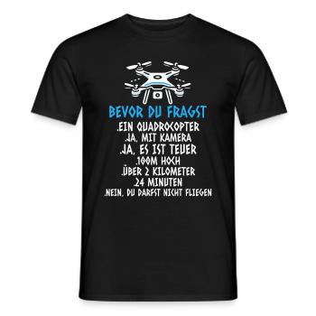 Drone Pilot Quadcopter Flying Quadcopter - Men's T-Shirt - black - Front - AI Model Male 178 light (178cm)