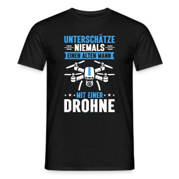 Drone Pilot Quadcopter Flying Quadcopter - Men's T-Shirt - black - Front - AI Model Male 178 light (178cm)
