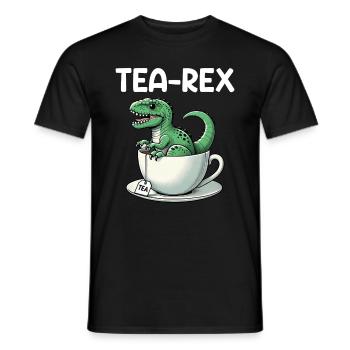 Tea Rex Dinosaur Lover T-Rex Tasse à thé - T-shirt homme - noir - Devant - AI Model Male 178 light (178cm)