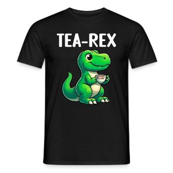 Tea Rex Dinosaur Lover T-Rex Tasse à thé - T-shirt homme - noir - Devant - AI Model Male 178 light (178cm)