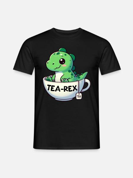 Tee Rex Dinosaurier Liebhaber T-Rex Tea Tasse - Männer T-Shirt - Schwarz