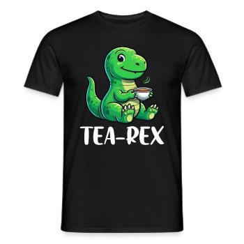 Tea Rex Dinosaur Lover T-Rex Tasse à thé - T-shirt homme - noir - Devant - AI Model Male 178 light (178cm)