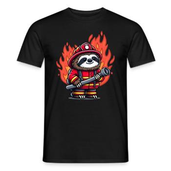 Pompier paresseux Pompier Pompiers Pompiers professionnels - T-shirt homme - noir - Devant - AI Model Male 178 light (178cm)