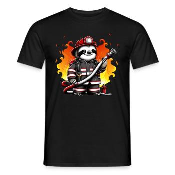 Pompier paresseux Pompier Pompiers Pompiers professionnels - T-shirt homme - noir - Devant - AI Model Male 178 light (178cm)