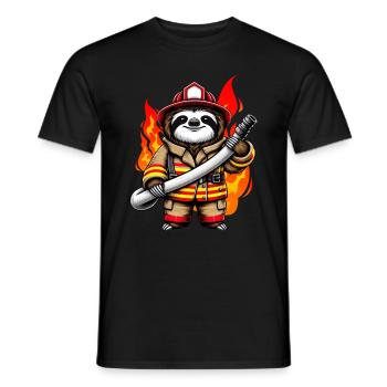 Pompier paresseux Pompier Pompiers Pompiers professionnels - T-shirt homme - noir - Devant - AI Model Male 178 light (178cm)