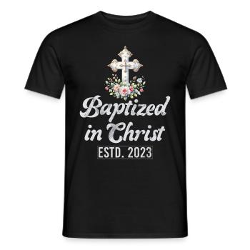 Taufe Getaufte Christliche Jesusgott -Bibel - Männer T-Shirt - Schwarz - Vorne - AI Model Male 178 light (178cm)