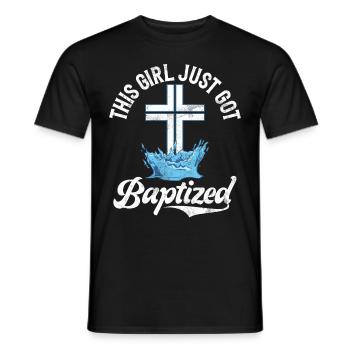 Taufe Getaufte Christliche Jesusgott -Bibel - Männer T-Shirt - Schwarz - Vorne - AI Model Male 178 light (178cm)