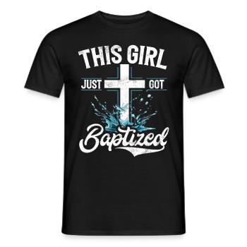 Taufe Getaufte Christliche Jesusgott -Bibel - Männer T-Shirt - Schwarz - Vorne - AI Model Male 178 light (178cm)