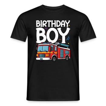 Anniversaire Garçon Pompier Anniversaire Garçon - T-shirt homme - noir - Devant - AI Model Male 178 light (178cm)