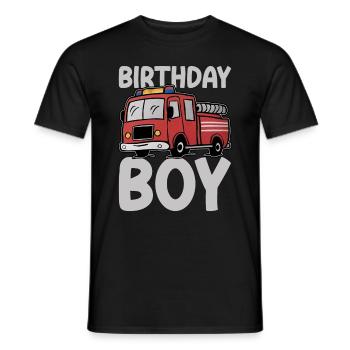 Anniversaire Garçon Pompier Anniversaire Garçon - T-shirt homme - noir - Devant - AI Model Male 178 light (178cm)
