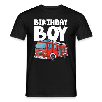 Anniversaire Garçon Pompier Anniversaire Garçon - T-shirt homme - noir - Devant - AI Model Male 178 light (178cm)