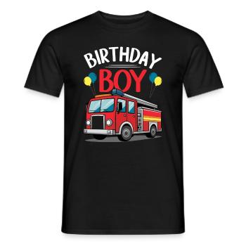 Anniversaire Garçon Pompier Anniversaire Garçon - T-shirt homme - noir - Devant - AI Model Male 178 light (178cm)