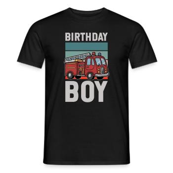 Anniversaire Garçon Pompier Anniversaire Garçon - T-shirt homme - noir - Devant - AI Model Male 178 light (178cm)