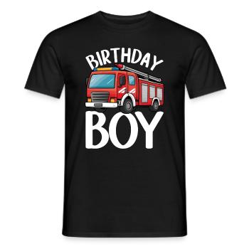 Anniversaire Garçon Pompier Anniversaire Garçon - T-shirt homme - noir - Devant - AI Model Male 178 light (178cm)