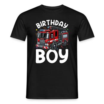 Anniversaire Garçon Pompier Anniversaire Garçon - T-shirt homme - noir - Devant - AI Model Male 178 light (178cm)