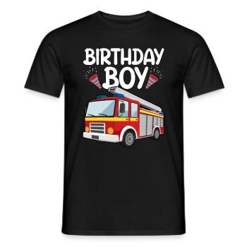 Anniversaire Garçon Pompier Anniversaire Garçon - T-shirt homme - noir - Devant - AI Model Male 178 light (178cm)