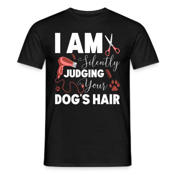 Hundegruamwelpen Haustier -Pflege -Job Salon - Männer T-Shirt - Schwarz - Vorne - AI Model Male 178 light (178cm)