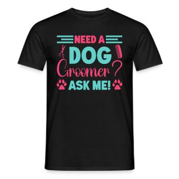 Hundegruamwelpen Haustier -Pflege -Job Salon - Männer T-Shirt - Schwarz - Vorne - AI Model Male 178 light (178cm)