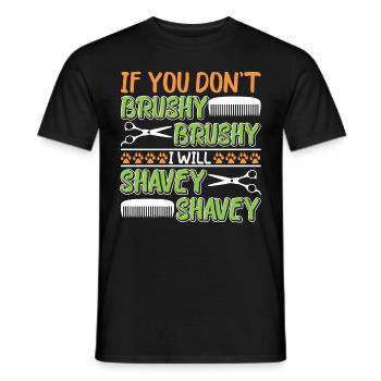 Hundegruamwelpen Haustier -Pflege -Job Salon - Männer T-Shirt - Schwarz - Vorne - AI Model Male 178 light (178cm)
