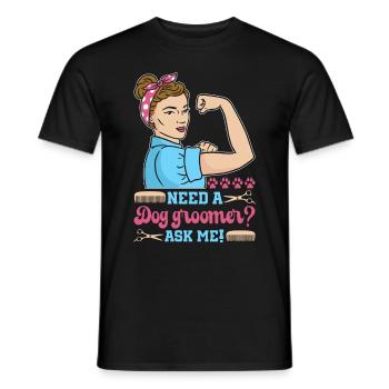 Hundegruamwelpen Haustier -Pflege -Job Salon - Männer T-Shirt - Schwarz - Vorne - AI Model Male 178 light (178cm)