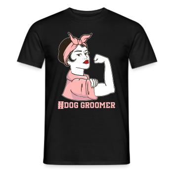 Hundegruamwelpen Haustier -Pflege -Job Salon - Männer T-Shirt - Schwarz - Vorne - AI Model Male 178 light (178cm)
