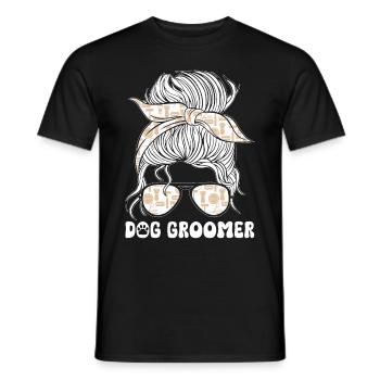 Hundegruamwelpen Haustier -Pflege -Job Salon - Männer T-Shirt - Schwarz - Vorne - AI Model Male 178 light (178cm)