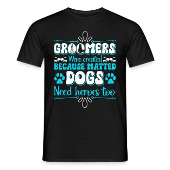 Hundegruamwelpen Haustier -Pflege -Job Salon - Männer T-Shirt - Schwarz - Vorne - AI Model Male 178 light (178cm)