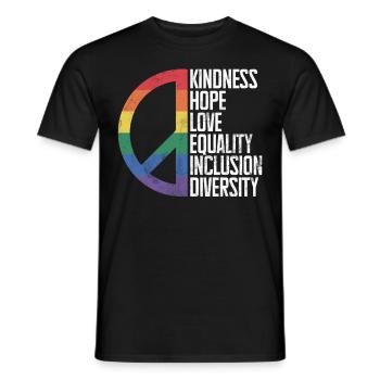 Gleichheit LGBTQ Rainbow Flag LGBTQ Stolz - Männer T-Shirt - Schwarz - Vorne - AI Model Male 178 light (178cm)
