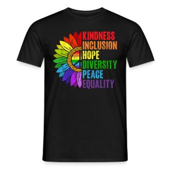 Gleichheit LGBTQ Rainbow Flag LGBTQ Stolz - Männer T-Shirt - Schwarz - Vorne - AI Model Male 178 light (178cm)