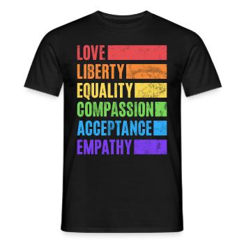 Gleichheit LGBTQ Rainbow Flag LGBTQ Stolz - Männer T-Shirt - Schwarz - Vorne - AI Model Male 178 light (178cm)