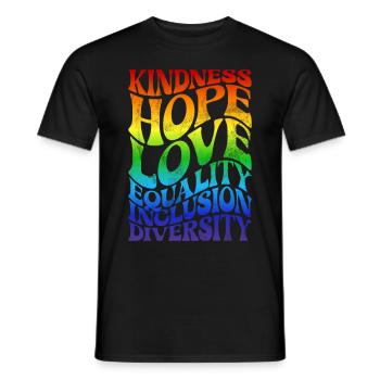 Gleichheit LGBTQ Rainbow Flag LGBTQ Stolz - Männer T-Shirt - Schwarz - Vorne - AI Model Male 178 light (178cm)