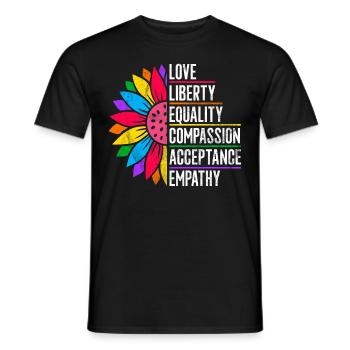 Gleichheit LGBTQ Rainbow Flag LGBTQ Stolz - Männer T-Shirt - Schwarz - Vorne - AI Model Male 178 light (178cm)