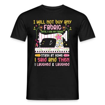 Quilt Knitting Crochet Sewing Machine Fabric - Men's T-Shirt - black - Front - AI Model Male 178 light (178cm)