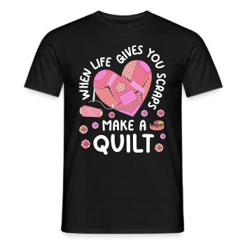 Quilt Knitting Crochet Sewing Machine Fabric - Men's T-Shirt - black - Front - AI Model Male 178 light (178cm)