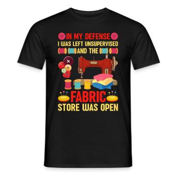 Quilt Knitting Crochet Sewing Machine Fabric - Men's T-Shirt - black - Front - AI Model Male 178 light (178cm)