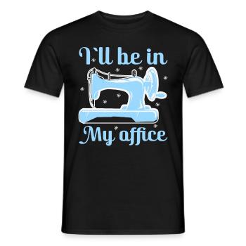 Quilt Knitting Crochet Sewing Machine Fabric - Men's T-Shirt - black - Front - AI Model Male 178 light (178cm)