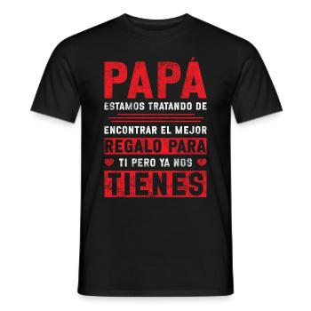 Spanischer Vater Zweisprachiger Latino Vatertag - Männer T-Shirt - Schwarz - Vorne - AI Model Male 178 light (178cm)