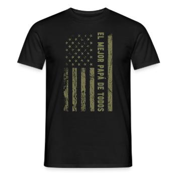 Spanischer Vater Zweisprachiger Latino Vatertag - Männer T-Shirt - Schwarz - Vorne - AI Model Male 178 light (178cm)