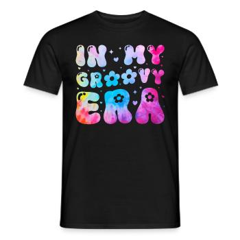 Groovy Tie Dye Friedens Liebeszeichen Retro Hippie - Männer T-Shirt - Schwarz - Vorne - AI Model Male 178 light (178cm)